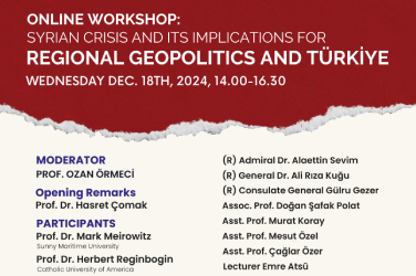 Online Workshop: Syrian Crisis and Its Implications for Regional Geopolitics and Türkiye